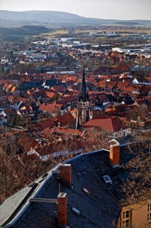 View of Wernigerode from the castle, Harz Mountains, Saxony-Anhalt, Germany