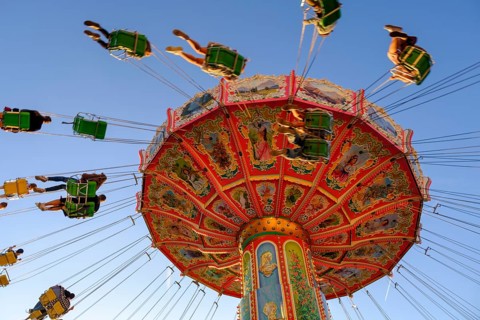 Chain carousel, amusement ride, carousel, Passauer Mai Dult, folk festival, funfair, Passau, Lower