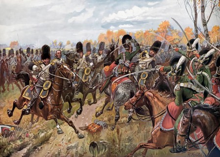 The Bavarian Chevaulegers-Regiment in battle with the cavalry of the Imperial Guard, Battle of