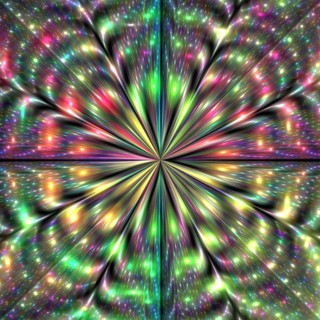 This image features a mesmerizing abstract pattern resembling a galaxy, with a kaleidoscope of