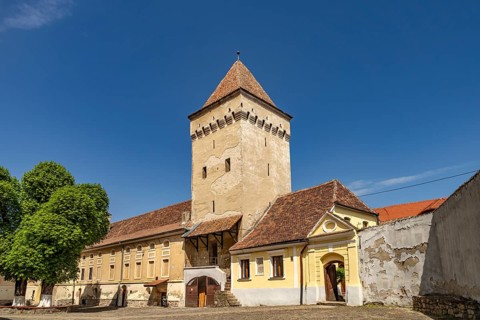 Funarilor Tower of St. Margaret's Church in Medias or Medias, Transylvania, Romania