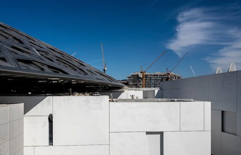 Louvre Abu Dhabi architecture, art museum by French architect Jean Nouvel, buildings on Saadiyat