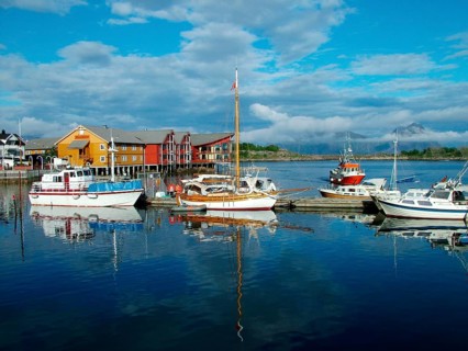 Geography, travel, Norway, Svolvaer, harbor, sport boats, Lofoten