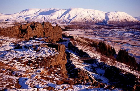 Thingvellir, Iceland, winter, national park, Allmännerschlucht, crevice