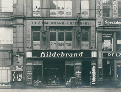Berlin, Mitte, Leipziger Straße 100, between Friedrichstr. and Charlottenstraße, shops, Hildebrand,