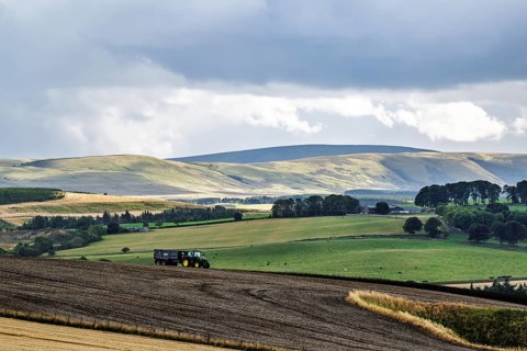 Scottish fields and farms, Southeast Scotland, UK