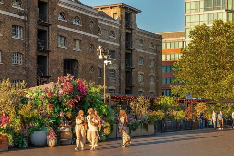 West India Quay Promenade, Canary Wharf, London, England, United Kingdom, London, South England,