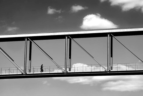 Loner, bridge in Berlin's government district, Berlin, Germany