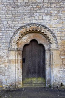 Door, St Mary's Church, Bibury, The Cotswolds, England, Great Britain