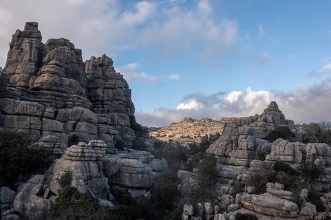 Bizarre limestone rock formations, El Torcal nature reserve, Torcal de Antequera, Malaga province,