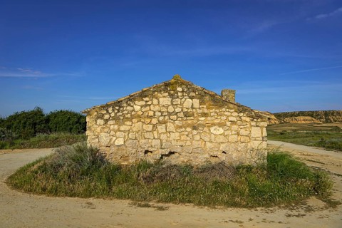 Old refuge in Bardenas Reales Natural Park, Navarra, Spain
