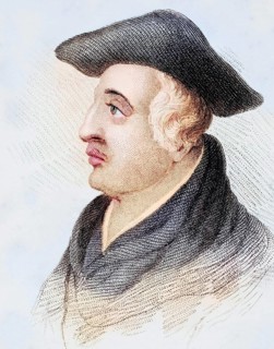 Roger Bacon, ca 1214-1294, English philosopher and Franciscan monk, illustration from Old England's