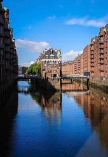 Hamburg, Germany - moated castle in the Speicherstadt