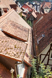 Overlooking the roofs of the historic centre, Marburg, Hesse, Germany, Europe, Über den Dächern von