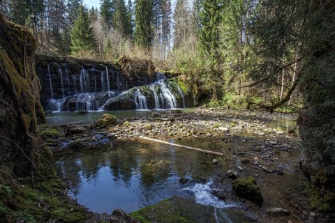 Gerats Waterfall, Gerats, Rettenberg, Oberallgäu, Allgäu, Bavaria, Germany