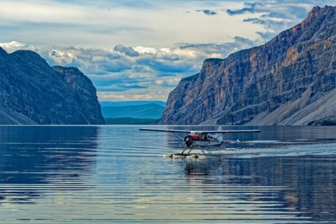 Seaplane on Little Doctor Lake, Nahanni National Park, Northwest Territories, Canada