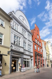 Historic buildings in the old town, Hanseatic City of Wismar, Mecklenburg-Western Pomerania,