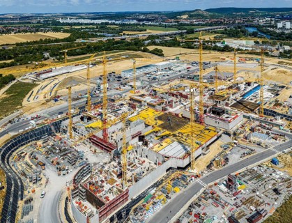 Artificial Intelligence Innovation Park (IPAI) in Heilbronn. Construction site. The IPAI campus