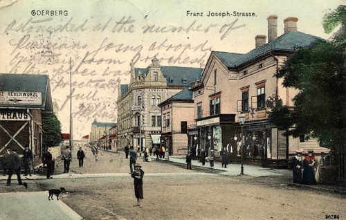 Franz-Joseph-Straße in Oderberg, today Bohumin, Czech Republic, authentic reproduction of an old