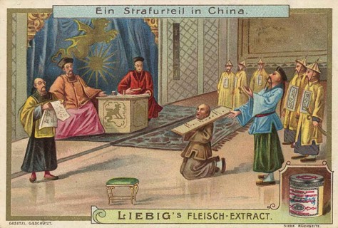 Picture series China, criminal verdict in China, The depiction shows a court scene in imperial