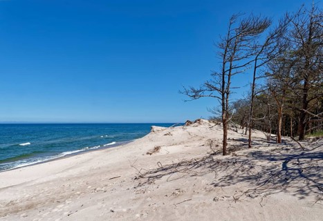 Baltic Sea beach and hiking dune in the Slowinski National Park, Slowinski Park Narodowy, UNESCO