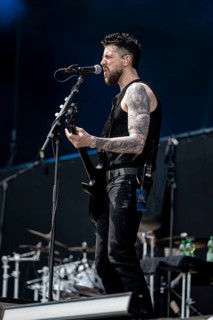 Lonny Eagleton, bass player of Black Veil Brides live at Rock im Park on Zeppelin Field in