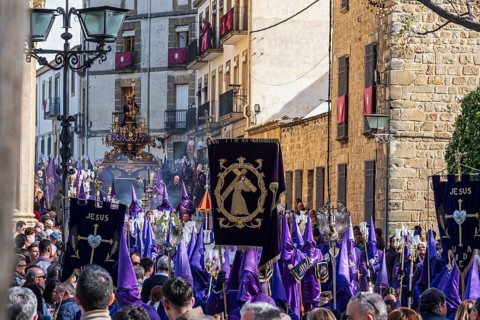 Semana santa procession, Plaza de Vazquez de Molin, holy week before easter, Ubeda, Unesco heritage