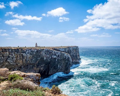 A lighthouse on a cliff, Fortaleza de Sagres, Sagres, Port