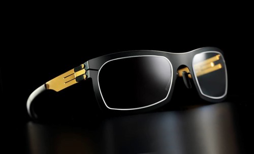 Stylish glasses on a black background, studio shot