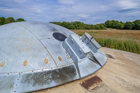 Cupola 120, twin 120 mm gun turret at Fort Eben-Emael, Belgian fortress neutralized by German