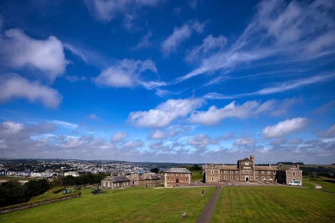 Fortress, Pendennis Castle, fort, castle behind Falmouth, Cornwall, England, Great Britain, Great