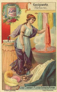 Picture series Arts and crafts, dyeing, Liebig picture, digitally restored reproduction of a