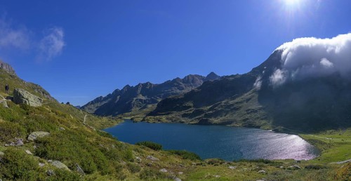 Lower Giglachsee lake near the Ignaz Mattis hut, Schladming, Styria, Austria