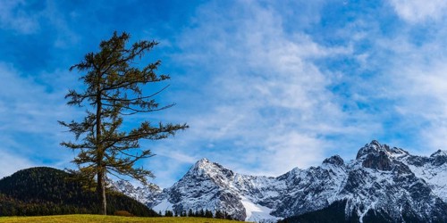 Panorama of the Karwendel near Mittenwald, Werdenfelser Land, Upper Bavaria, Bavaria, Germany