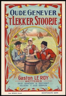 Advertising poster, beverage advertisement, advertising poster from around 1905 for Oude Genever