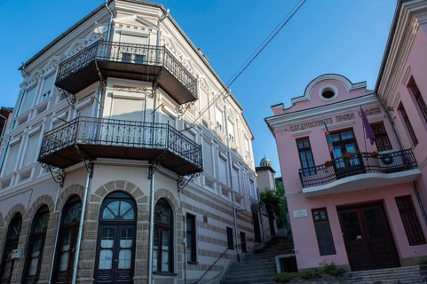 Veliko Tarnovo, Bulgaria. May 3rd 2018 The unique architecture of the Bulgarian town of Veliko