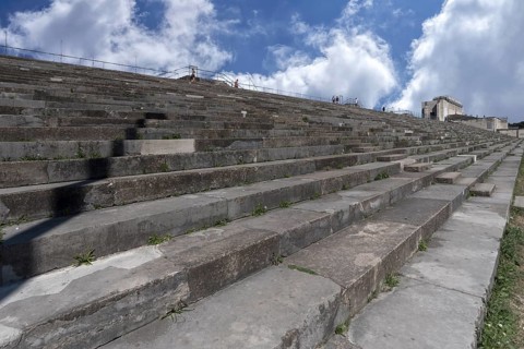 Steps with the Zeppelin Main Stand, at the former National Socialist staging ground on the Reich