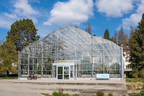 The cactus house, plant house, greenhouse on the lakeside promenade of Überlingen am Lake Constance