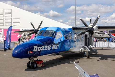 The Do228 NXT is a versatile twin-engine turboprop aircraft manufactured by General Atomics AeroTec