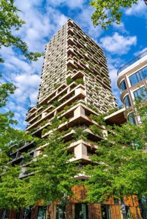 Wonderwoods residential tower, one of 2 green buildings, in Utrecht in the new Healthy Urban