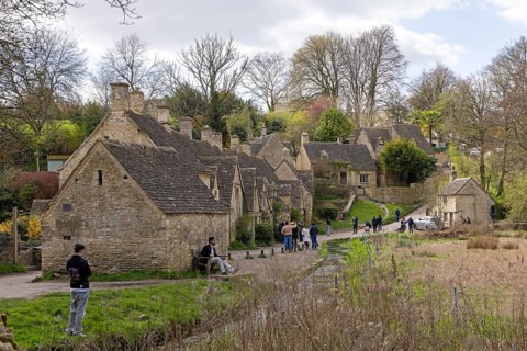 Houses, Arlington Row, Cotswold Stone, Bibury, The Cotswolds, England, Great Britain