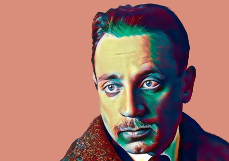 Portrait of Rainer Maria Rilke, 1875 – 1926, Austrian poet and novelist, digitally edited