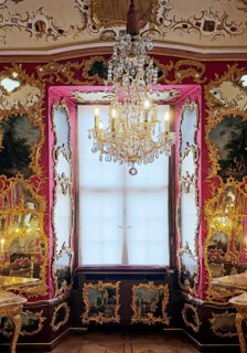 The Mirror Cabinet, historic rooms in the city palace, Baroque Quarter, Fulda, East Hesse, Hesse,