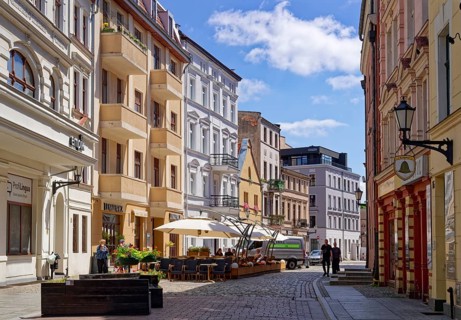 Footballing area in the old town of Thorn. The historic old town is a UNESCO World Heritage Site.