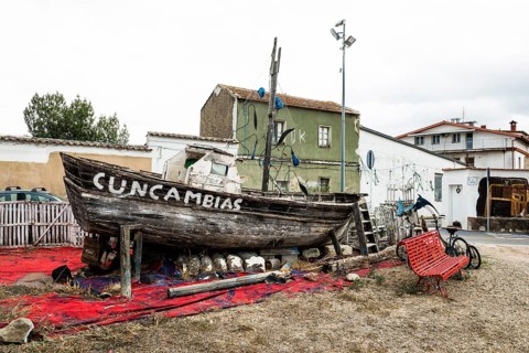 Art object, street art, San Sperate, Sardinia, Italy