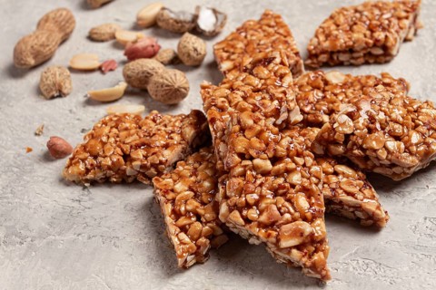 Kozinaki with peanuts, dessert, gozinaki, traditional Georgian cuisine, no people