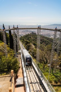 Funicular railway to Tibidabo in Barcelona, Spain