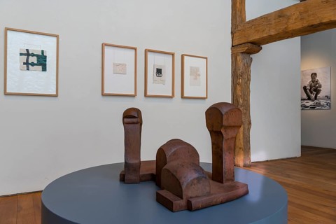 Works of art in the studio at the Chillida Leku open-air museum in Hernani near San Sebastian,