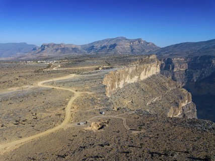 Landscape Oman, Middle East, Jabal Shams, Jebel Shams, Canyon, Wadi Ghul, Hajar Mountains,