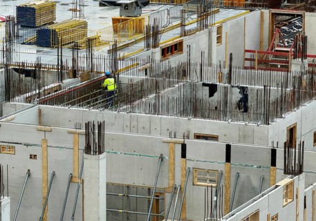 Large-scale construction site, replacement building for the NA complex, Ruhr-Universität Bochum,